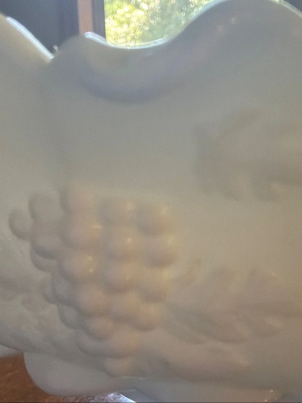 Source Unknown White Scalloped Pedestal Serving Bowl